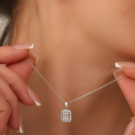 Baget Yüzük + Kolye + Bileklik + Küpe Set 925 ayar Gümüş